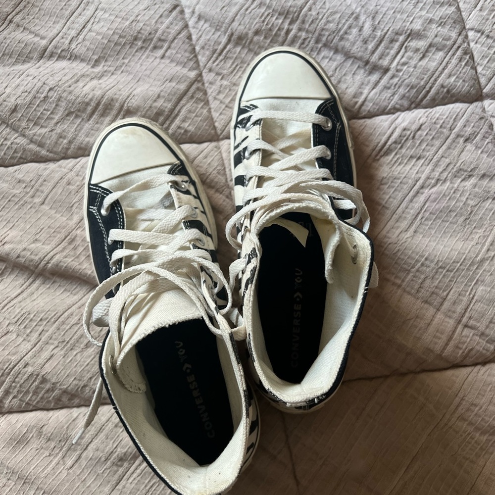 Customized zebra and black converse size 9.5 - Picture 3 of 3